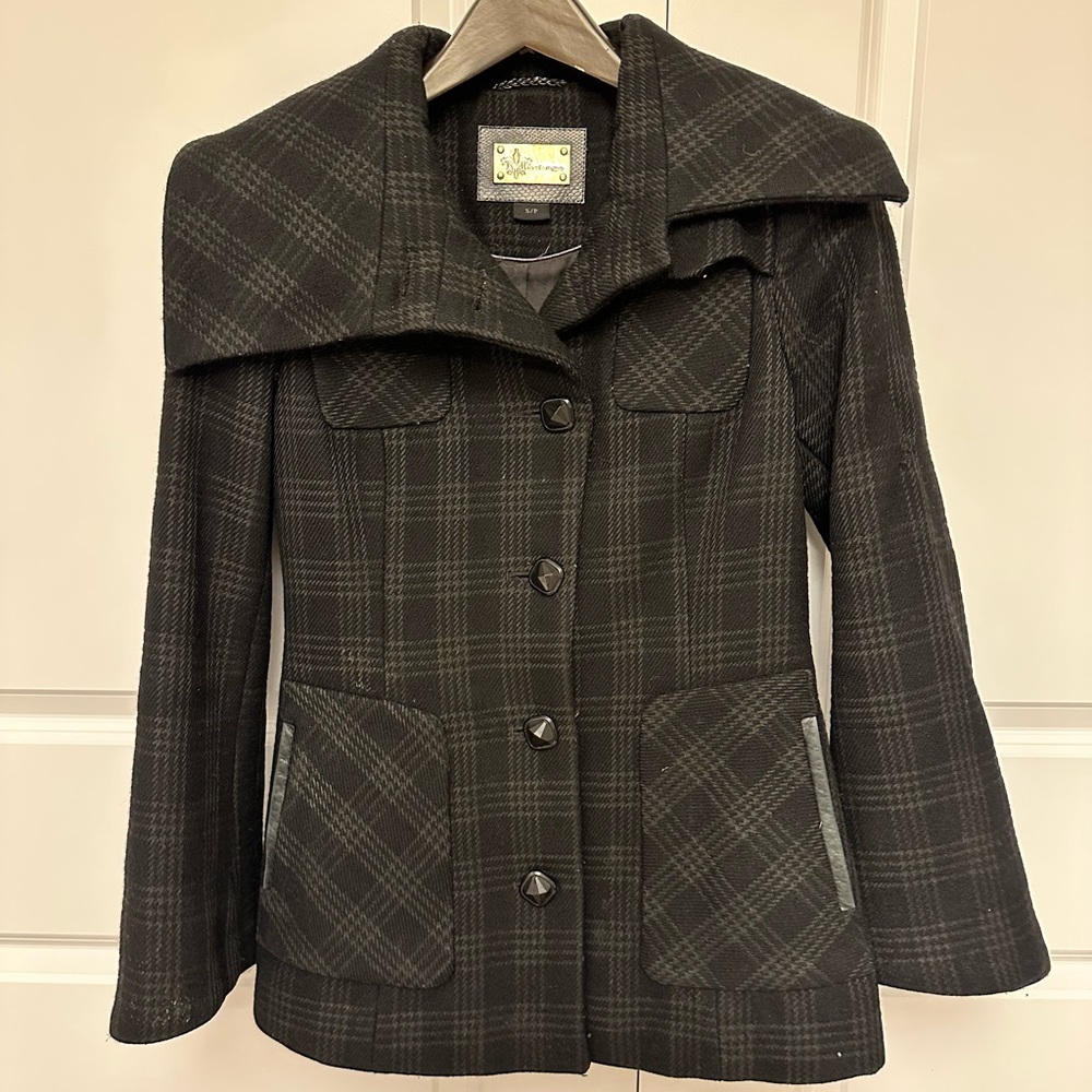 Mackage Black Wool tailored Jackets - sz Small with leather accents